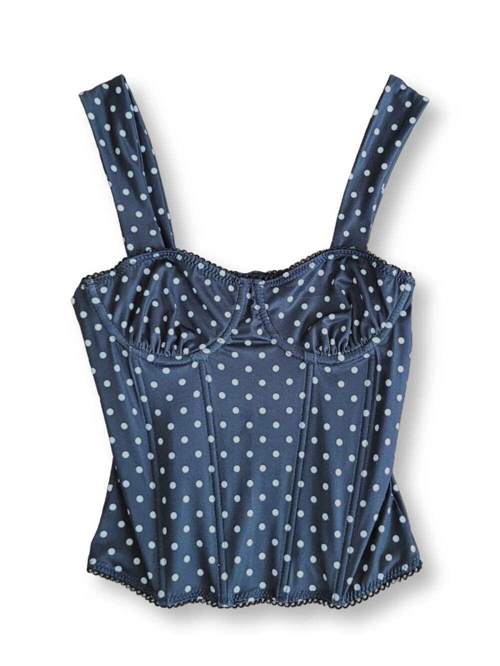 Women's Black Stretch Corset Lace Bustier Tank Top (size OS)